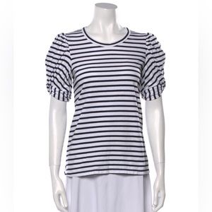 A.L.C. Crew neck Striped tee puff sleeve